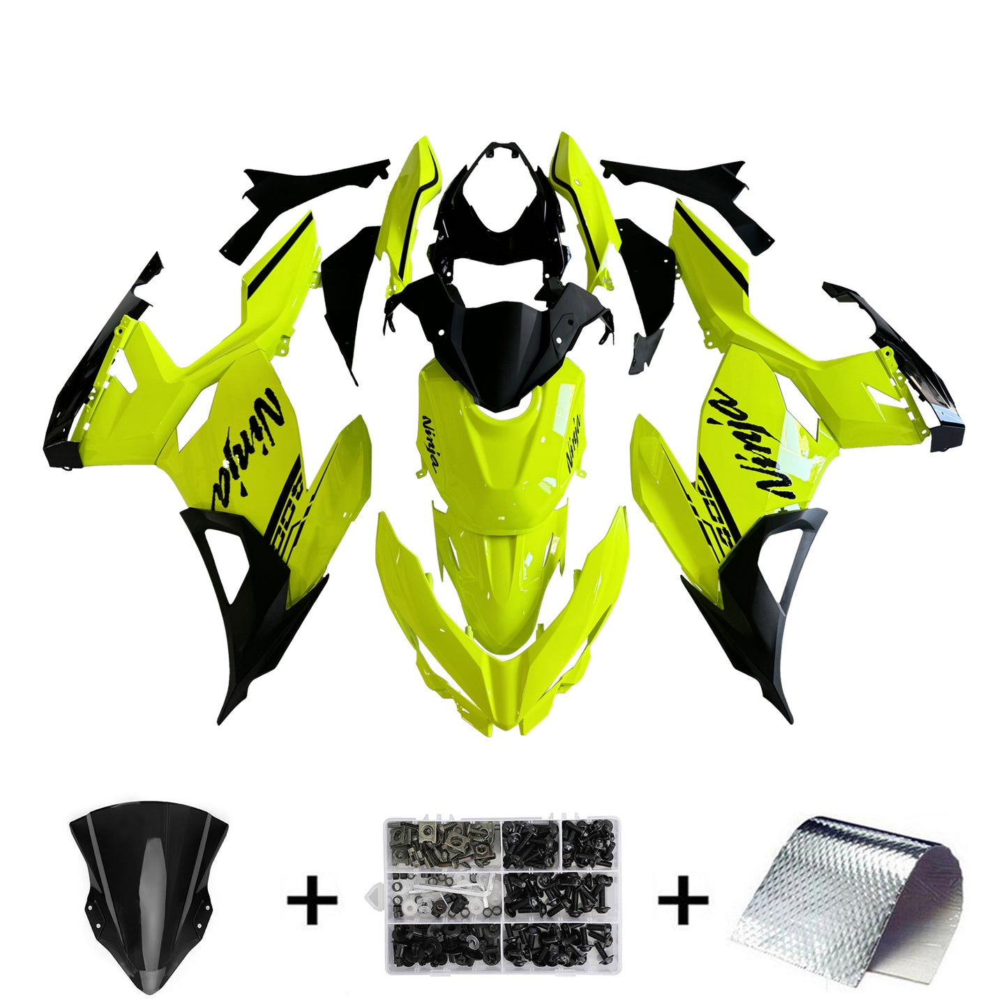 Amotopart Kawasaki EX400 Ninja400 2018-2023 Kit Carenatura Carrozzeria Plastica ABS
