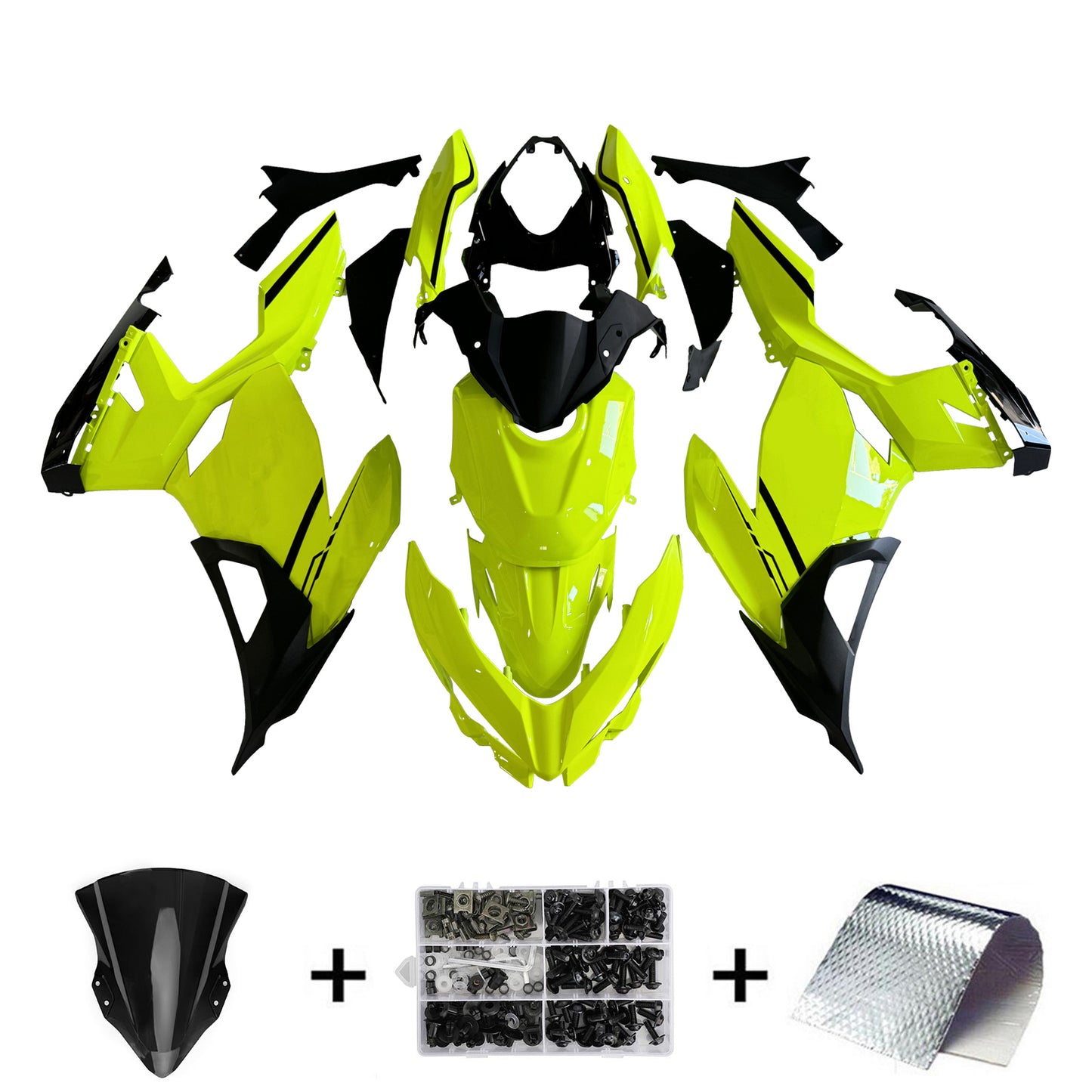 Amotopart Kawasaki EX400 Ninja400 2018-2023 Kit Carenatura Carrozzeria Plastica ABS