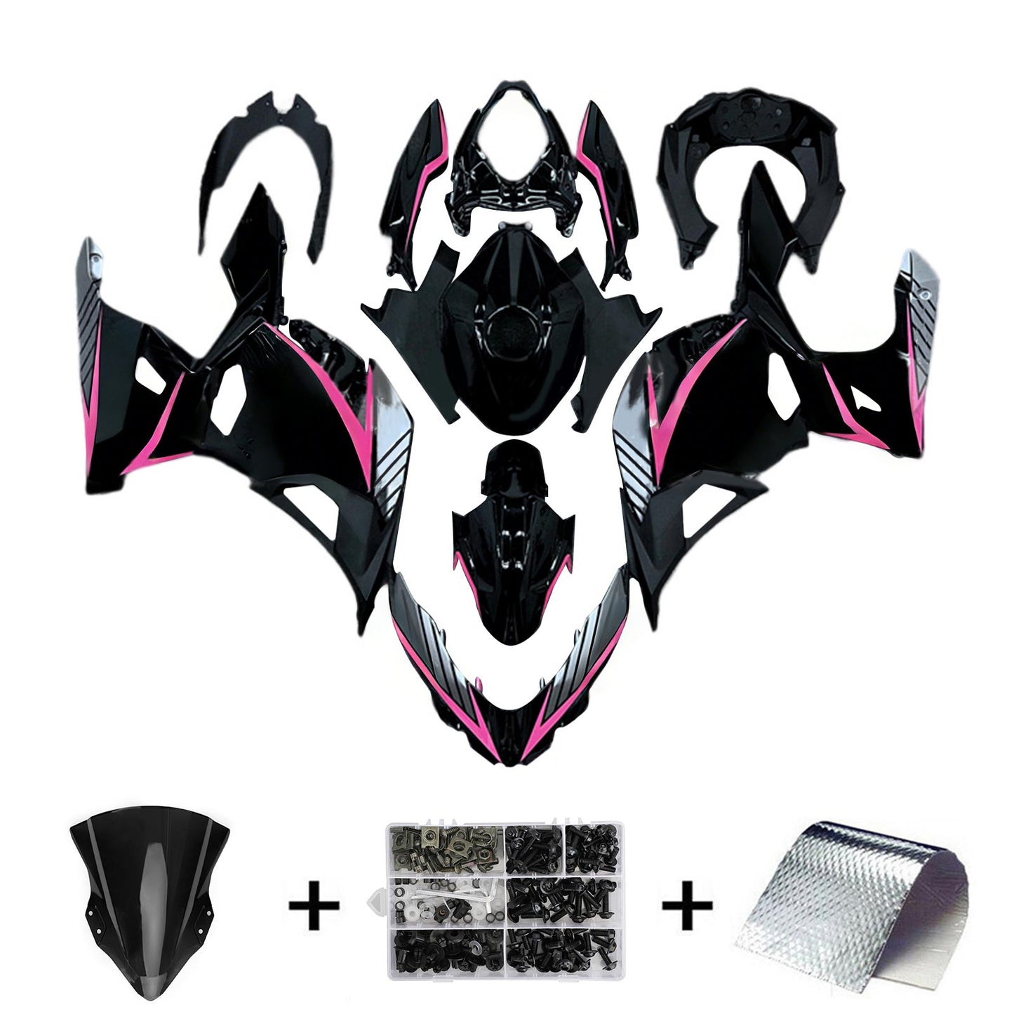 Amotopart Kawasaki EX400 Ninja400 2018-2023 Kit Carenatura Carrozzeria Plastica ABS