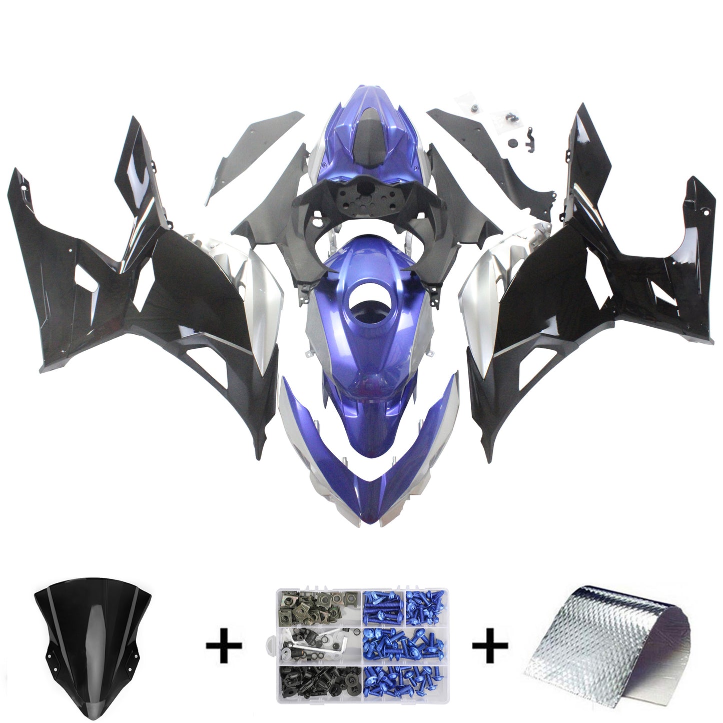 Amotopart Kawasaki EX400/Ninja400 2018-2023 Kit Carena Carrozzeria Plastica ABS