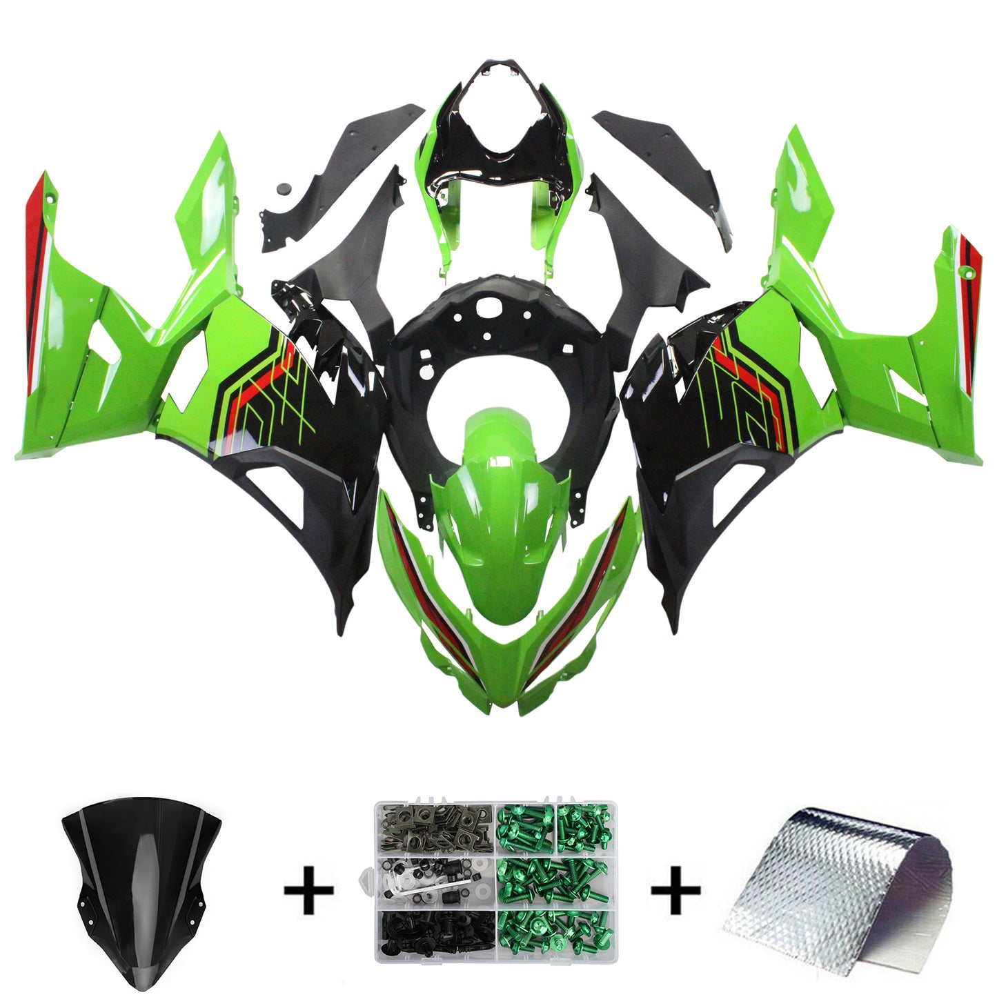 Kit carenatura iniezione Carrozzeria plastica ABS adatta per Kawasaki EX400/Ninja400 2018-2023