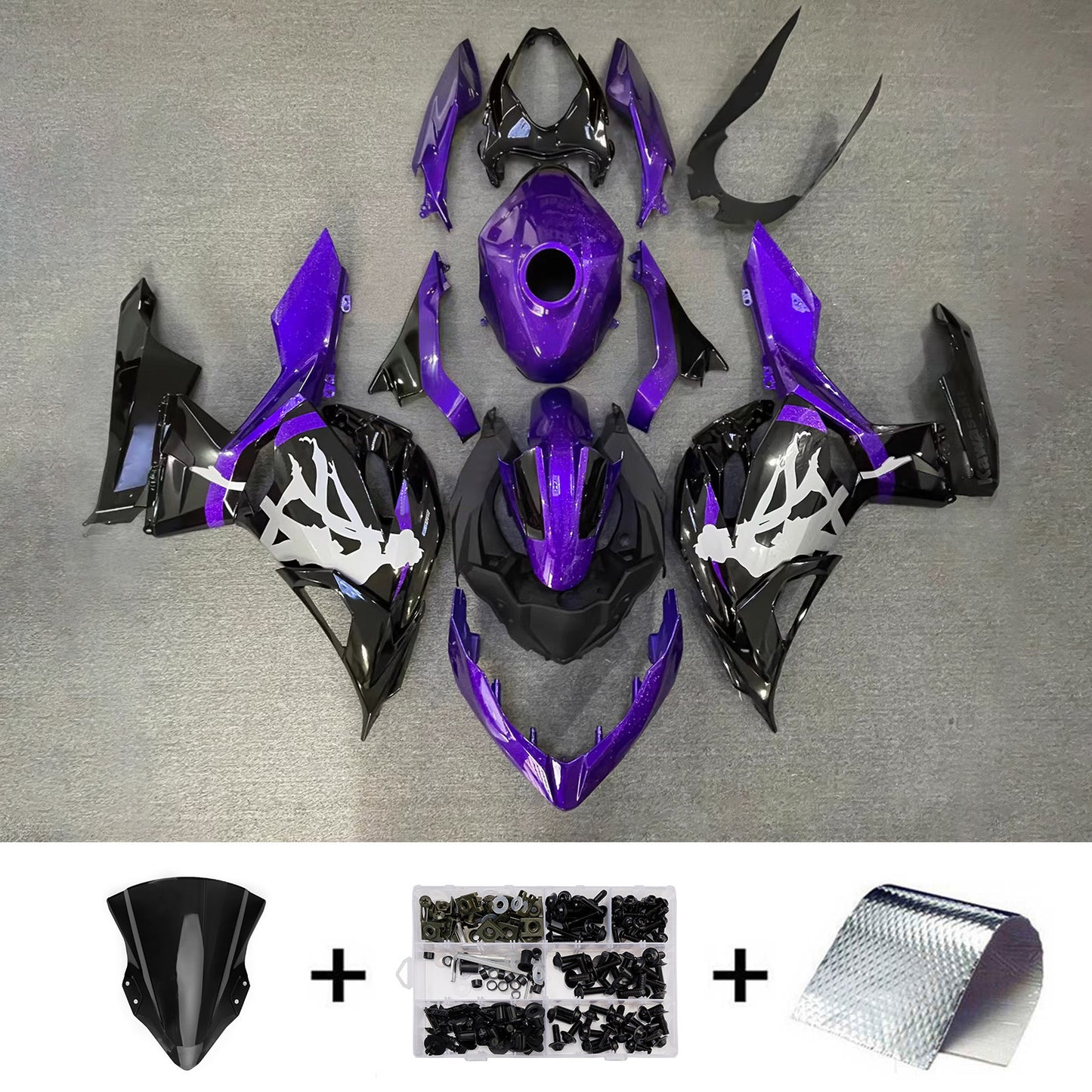 Kit carenatura iniezione in plastica ABS adatto per Kawasaki EX400 Ninja400 2018-2024