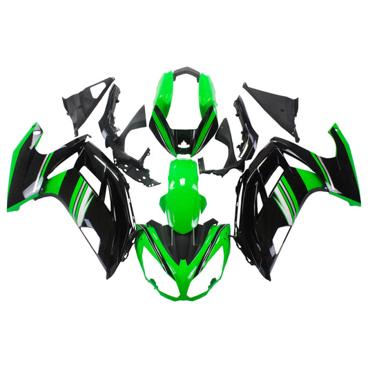 Amotopart 2012-2016 Kawasaki Ninja 650 Green Black Fearing Kit