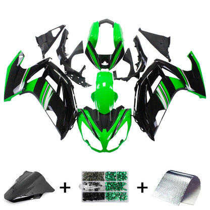 Amotopart 2012-2016 Kawasaki Ninja 650 Green Black Fearing Kit