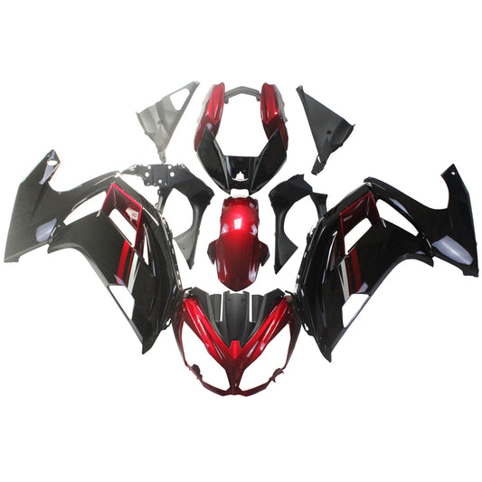 Amotopart 2012-2016 Kawasaki Ninjia 650 Kit di rivestimento nero rosso