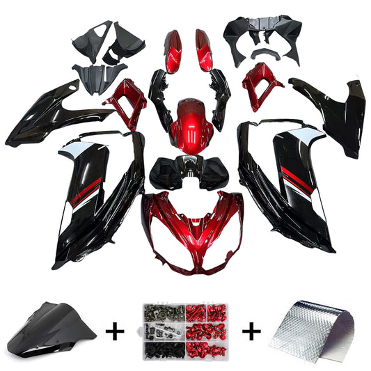 Amotopart 2012-2016 Kawasaki Ninja 650 Vastra nera rossa brillante