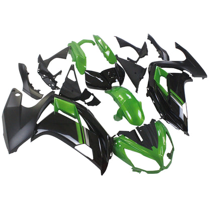 Amotopart 2012-2016 Kawasaki Ninja 650 kit di carenatura verde nera