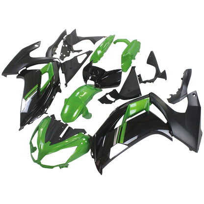 Amotopart 2012-2016 Kawasaki Ninja 650 kit di carenatura verde nera