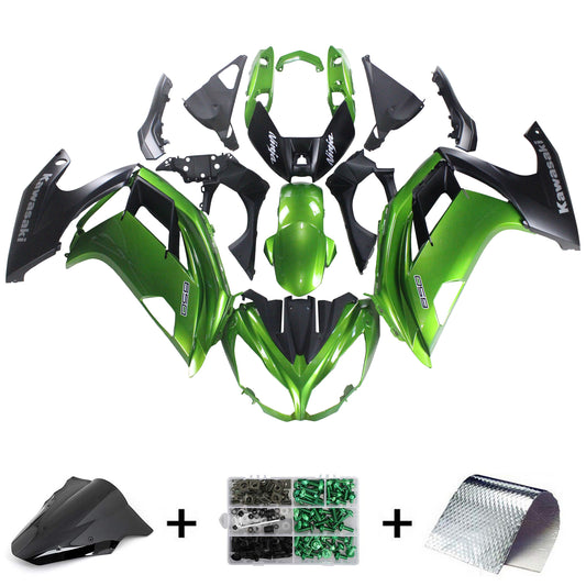 Amotopart 2012-2016 Kawasaki Ninja 650 Green Fearing Kit