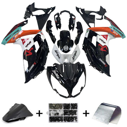 Amotopart 2012-2016 Kawasaki Ninja 650 kit carenatura arancione bianco nero