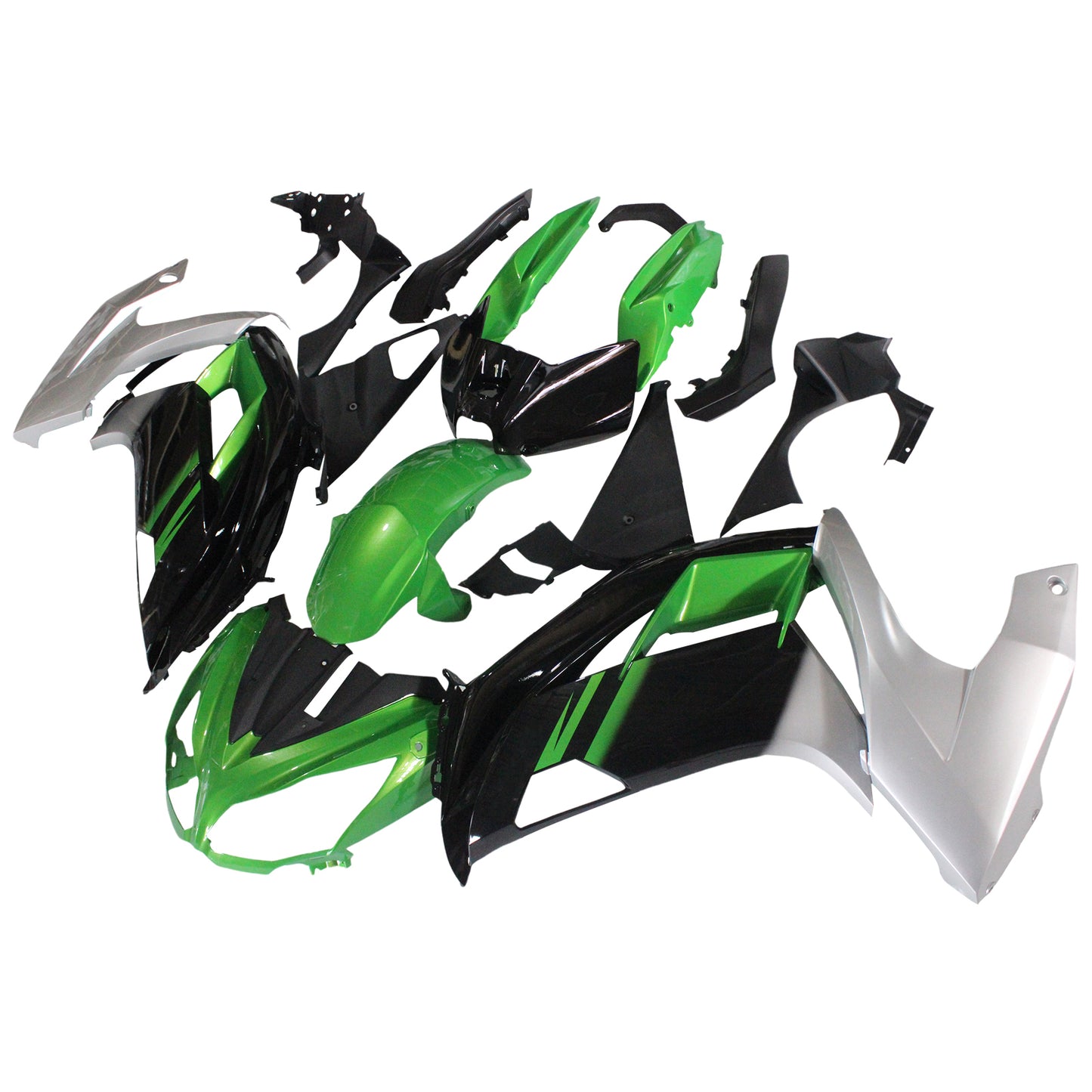 Amotopart 2012-2016 Kawasaki ninja 650 kit di linguaggio nera verde