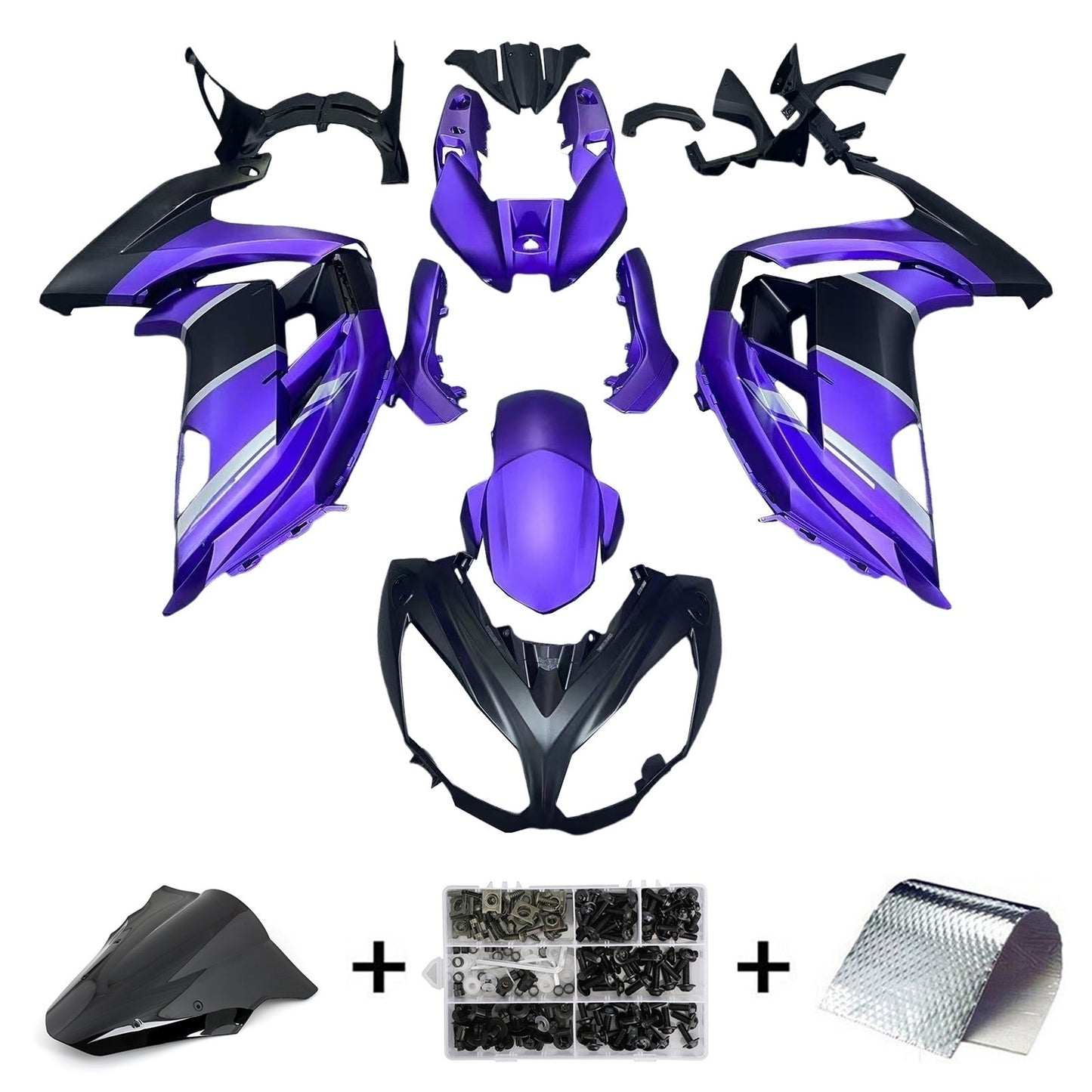 Amotopart Kawasaki ER6F/Ninja650 2012-2016 Kit carena Carrozzeria Plastica ABS