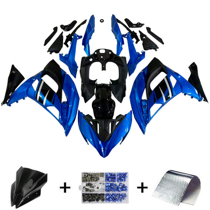 Amotopart Kawasaki ER6F/NINJA650R 2017-2019 kit di carenatura blu lucida