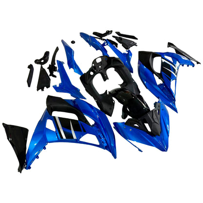 Amotopart Kawasaki ER6F/NINJA650R 2017-2019 kit di carenatura blu lucida