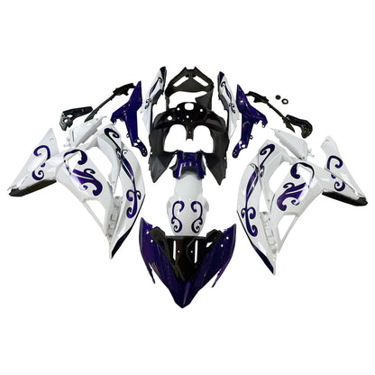 Amotopart Kawasaki ER6F/NINJA650R 2017-2019 Kit di paura bianco e viola