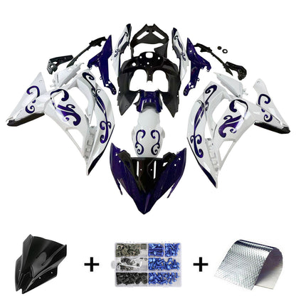 Amotopart Kawasaki ER6F/NINJA650R 2017-2019 Kit di paura bianco e viola