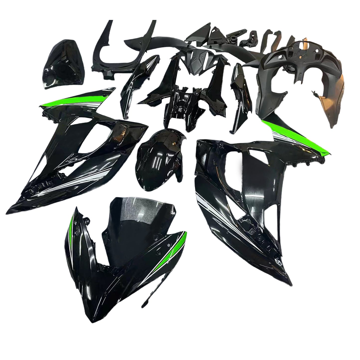 Amotopart Kawasaki ER6F/Ninja650R 2017-2019 Kit carena Carrozzeria Plastica ABS