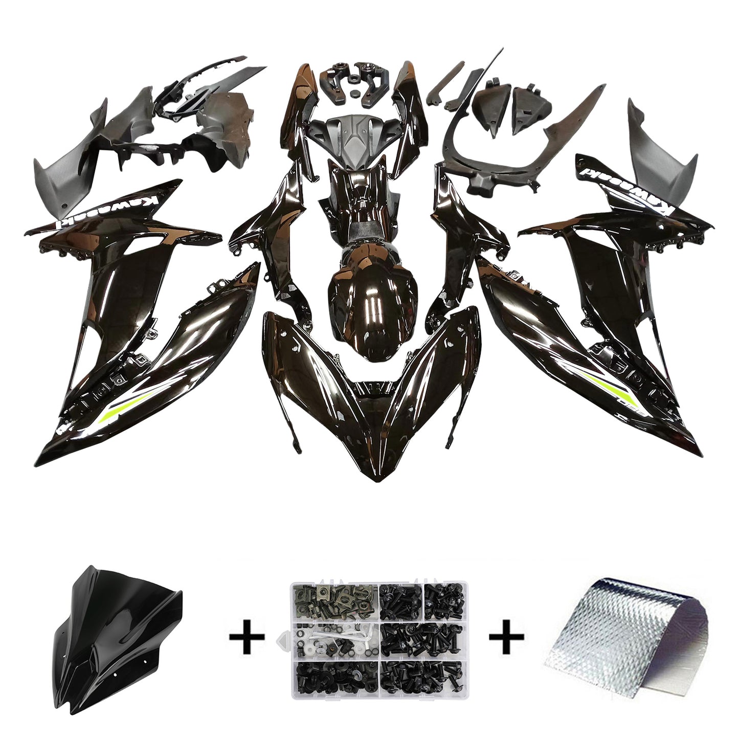 Amotopart Kawasaki ER6F/Ninja650R 2017-2019 Kit carena Carrozzeria Plastica ABS