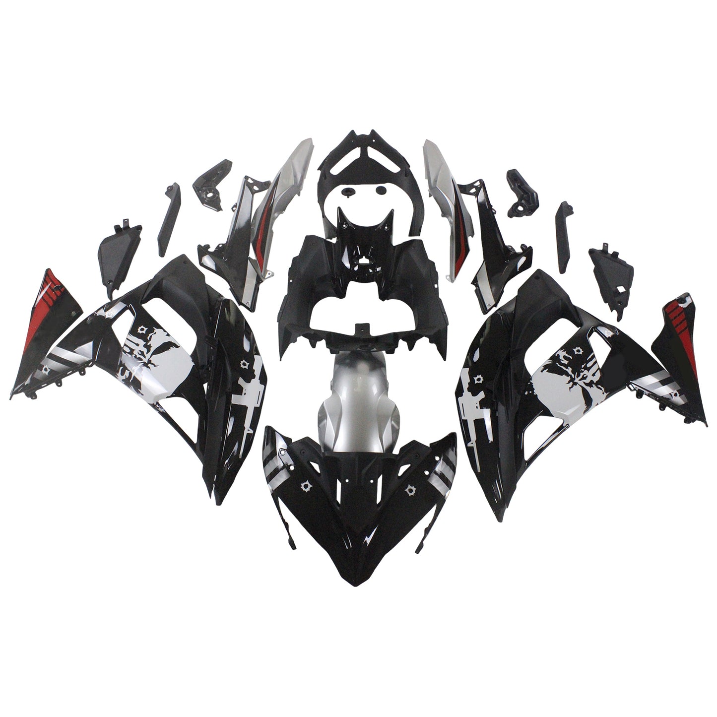 Amotopart Kawasaki ER6F/Ninja650R 2017-2019 Kit carena Carrozzeria Plastica ABS