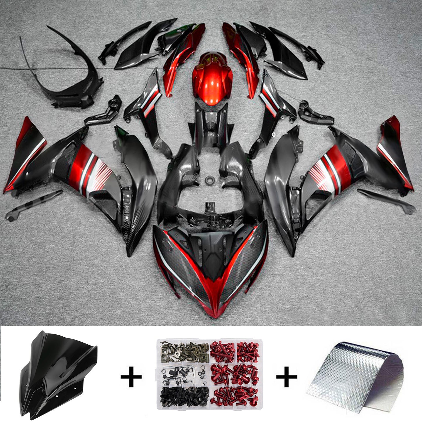 Kit carenatura iniezione in plastica ABS adatto per Kawasaki ER-6F Ninja650R 2017-2019