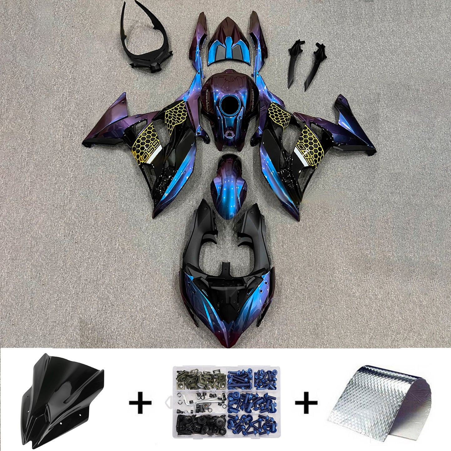 Kit carenatura iniezione in plastica ABS adatto per Kawasaki ER-6F Ninja650R 2017-2019