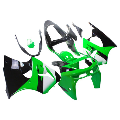 Amotopart Kawasaki ZX6R 1998-1999 kit di abbigliamento nero verde