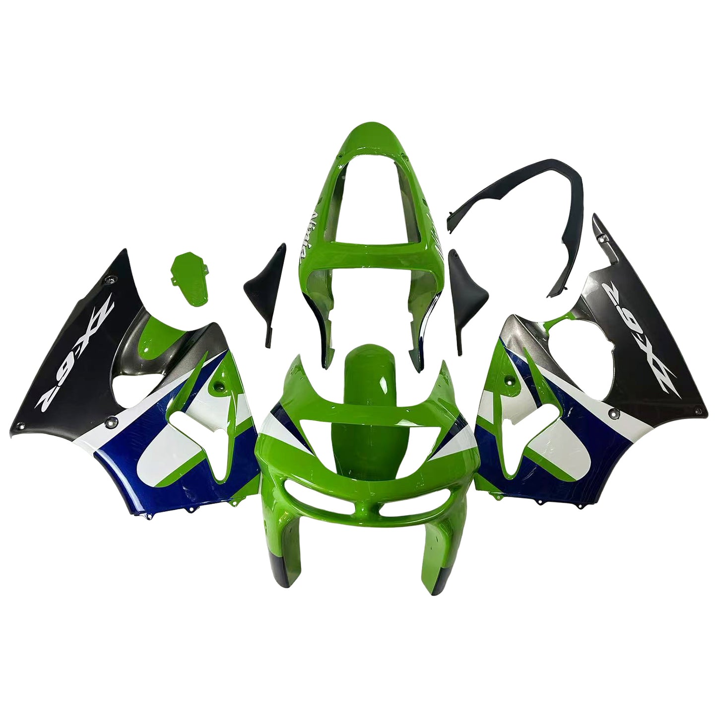 Amotopart Kawasaki ZX6R 1998-1999 Kit carena Carrozzeria Plastica ABS