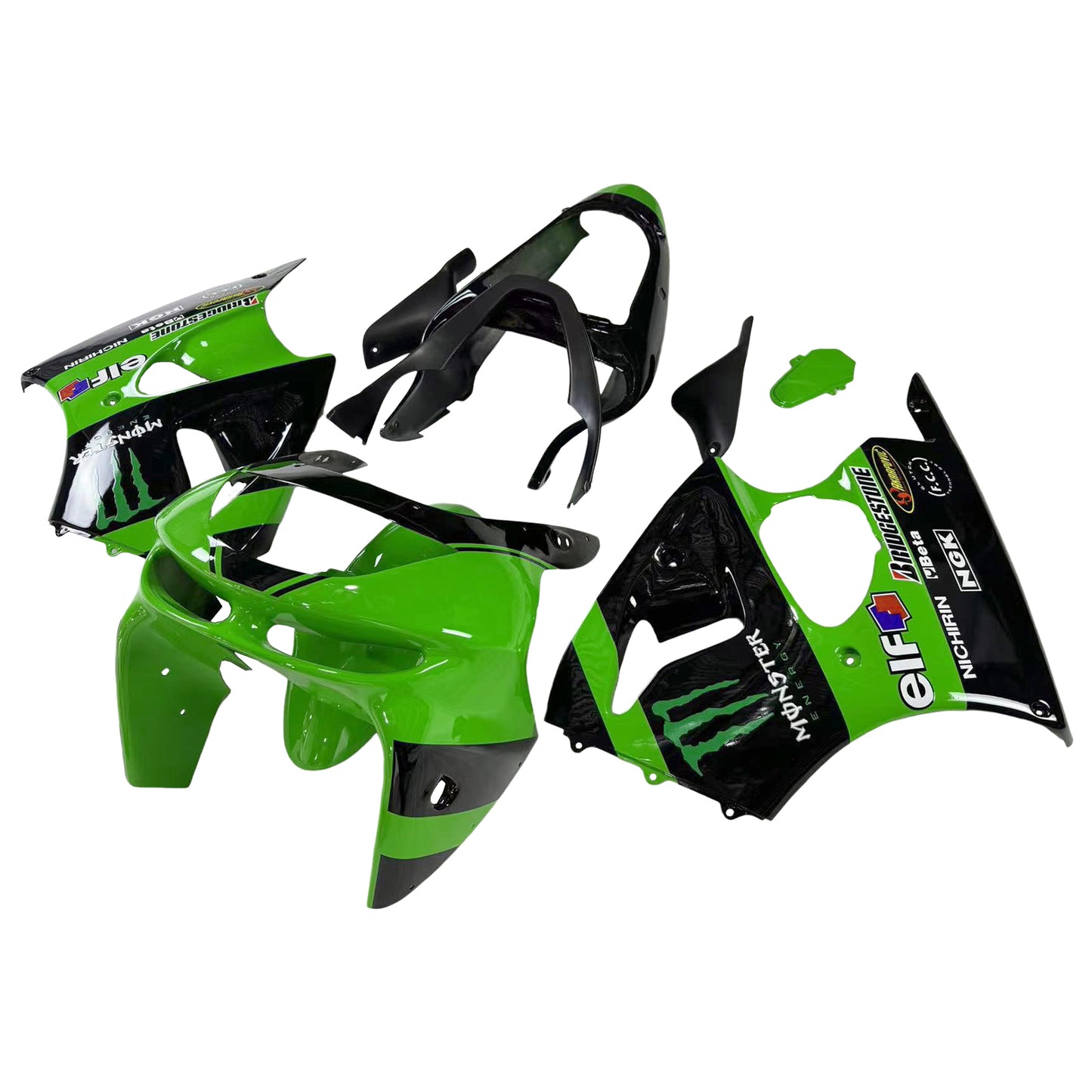 Amotopart Kawasaki ZX6R 1998-1999 Kit carena Carrozzeria Plastica ABS