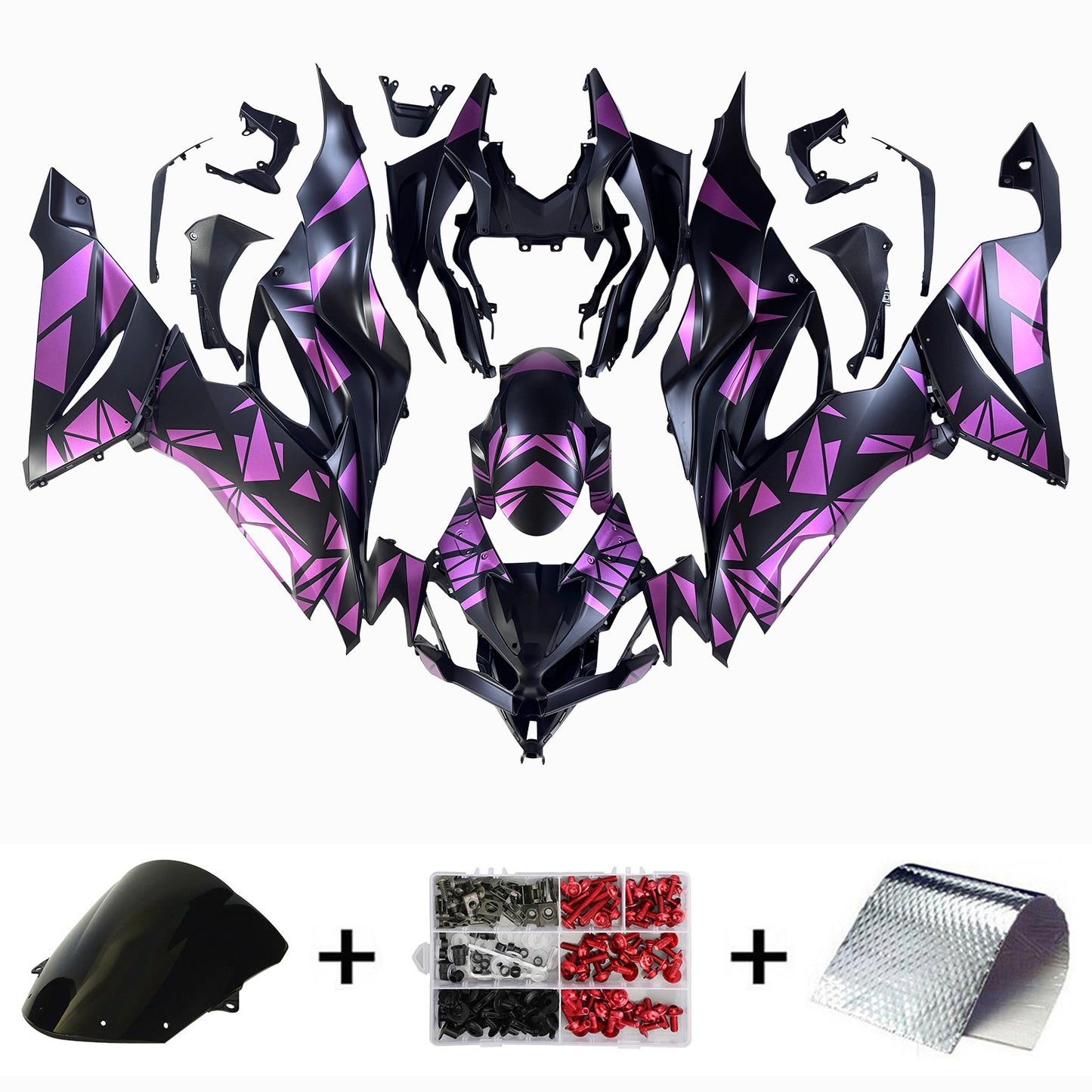 Amotopart Kawasaki ZX6R 2019-2023 Kit carena Carrozzeria Plastica ABS