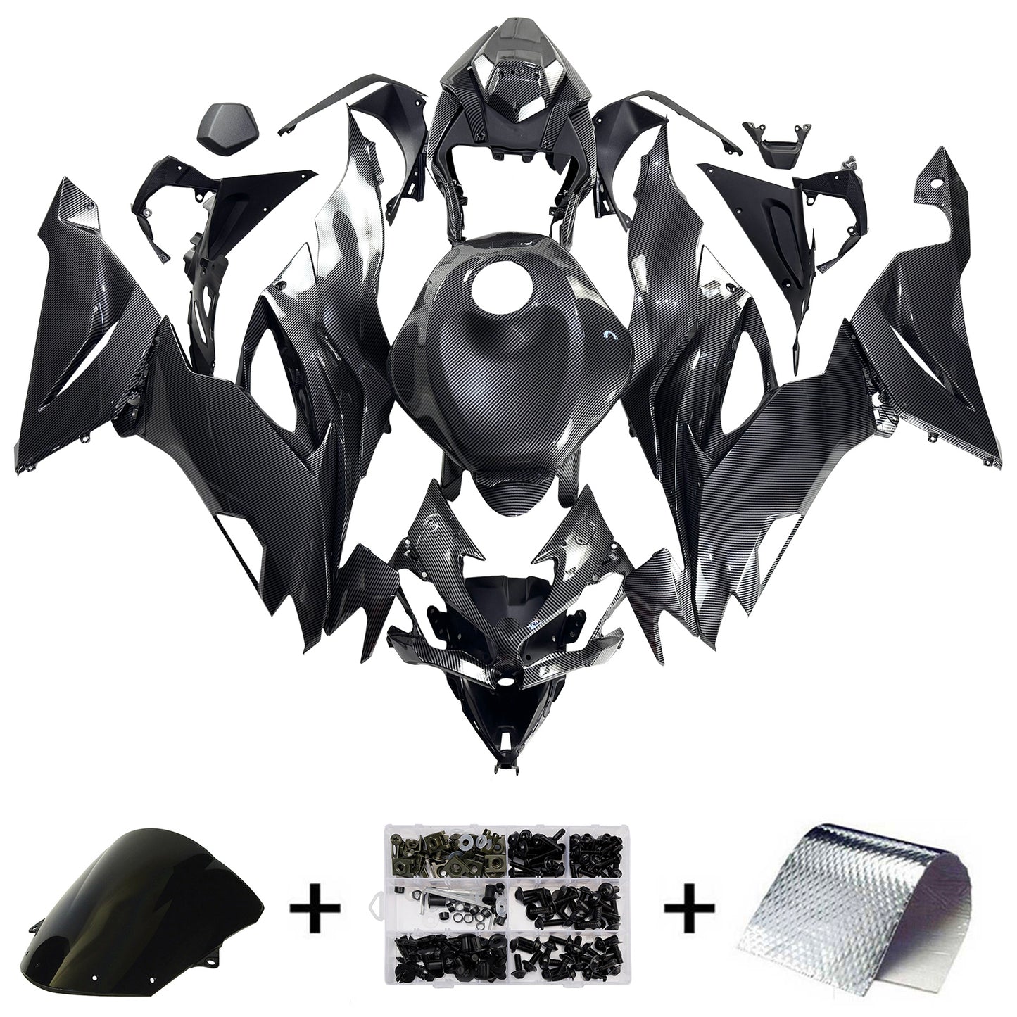 Kit carenatura iniezione in plastica ABS adatto per Kawasaki ZX6R 2019-2023