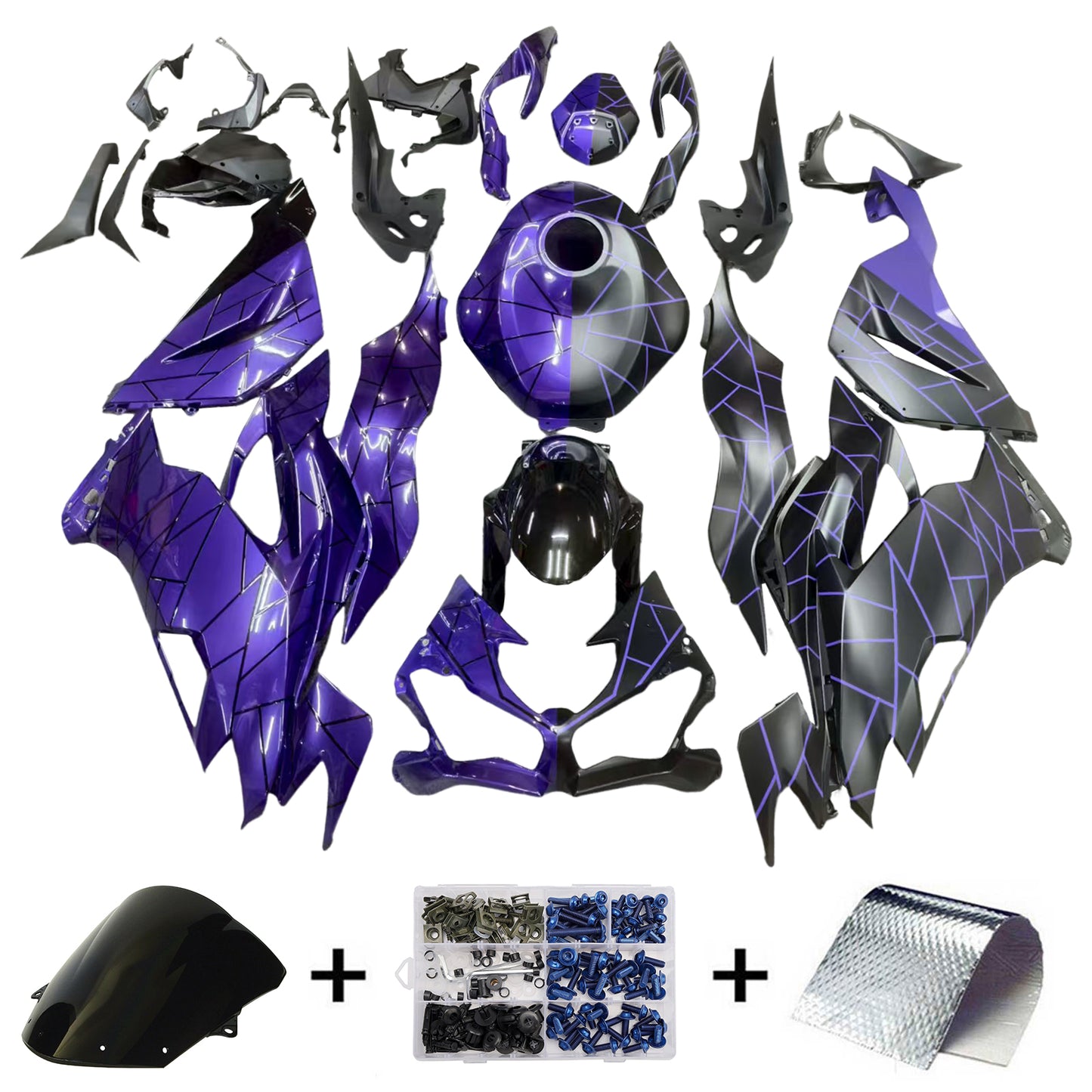 Kit carenatura iniezione in plastica ABS adatto per Kawasaki ZX6R 2019-2023