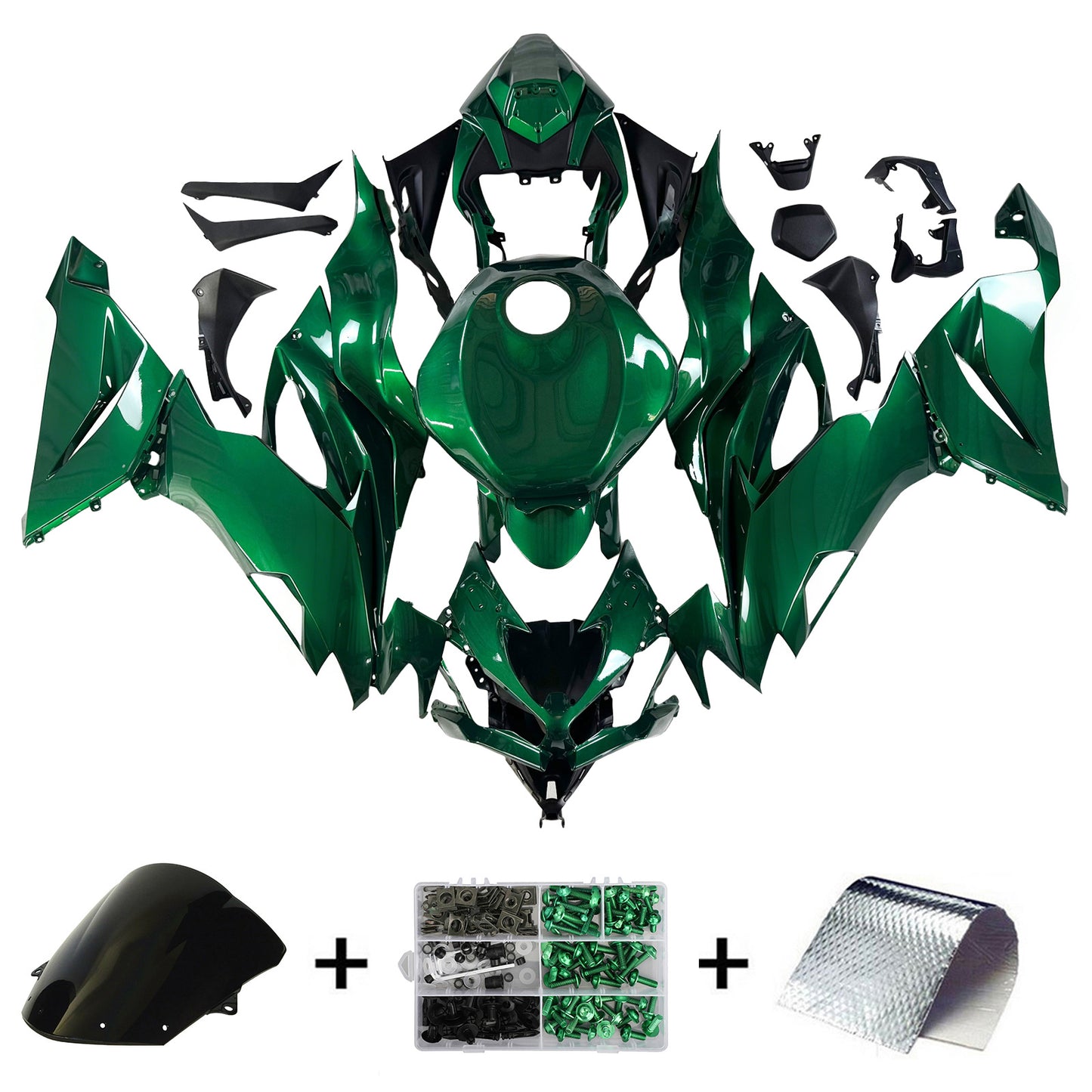 Kit carena carrozzeria in plastica ABS adatta per Kawasaki ZX6R 2019-2023