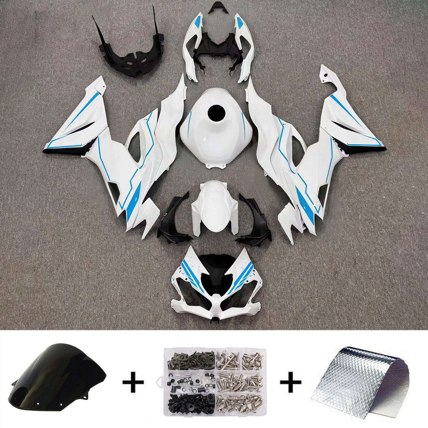 Kit carenatura iniezione in plastica ABS adatto per Kawasaki ZX6R 2019-2023