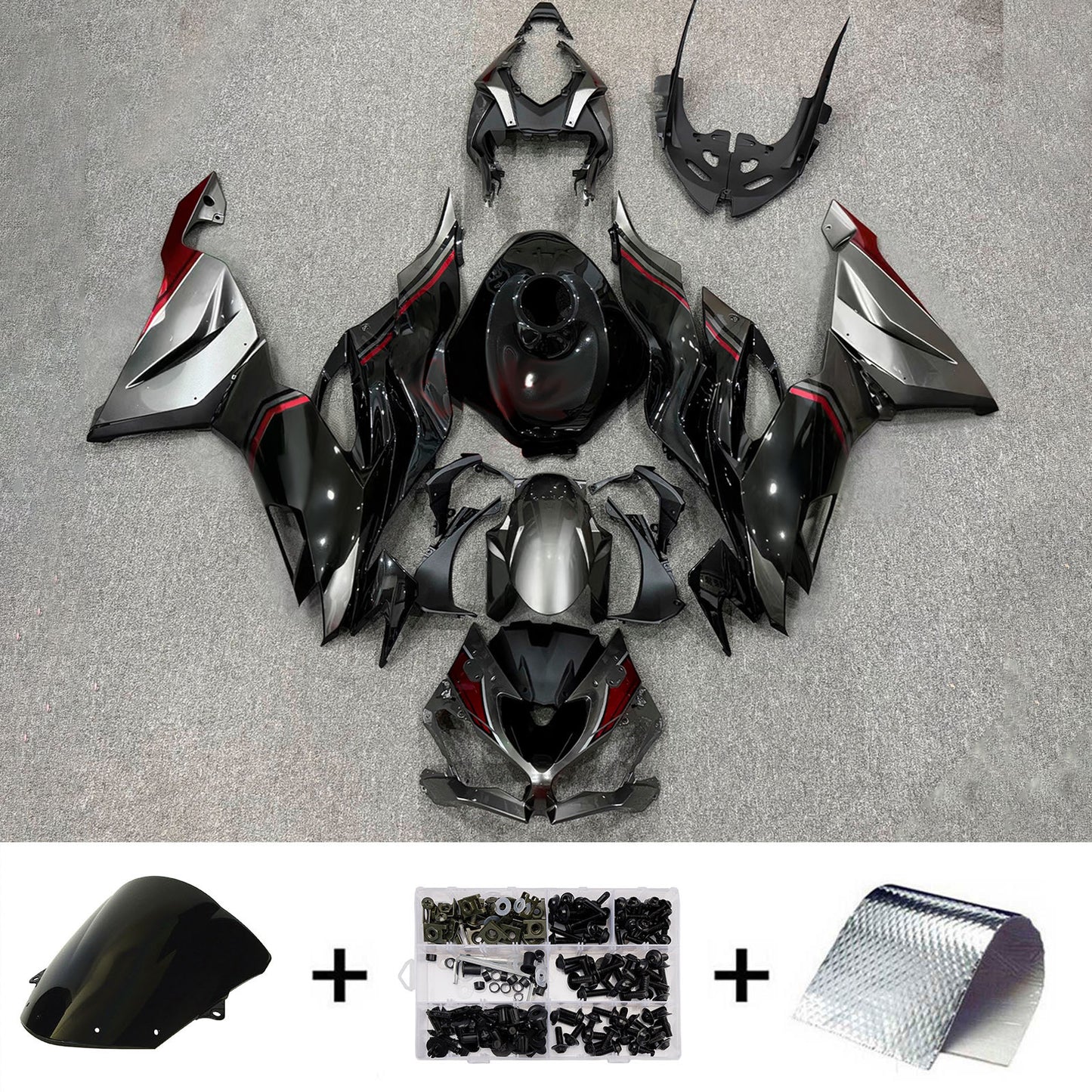 Kit carenatura iniezione in plastica ABS adatto per Kawasaki ZX6R 2019-2023