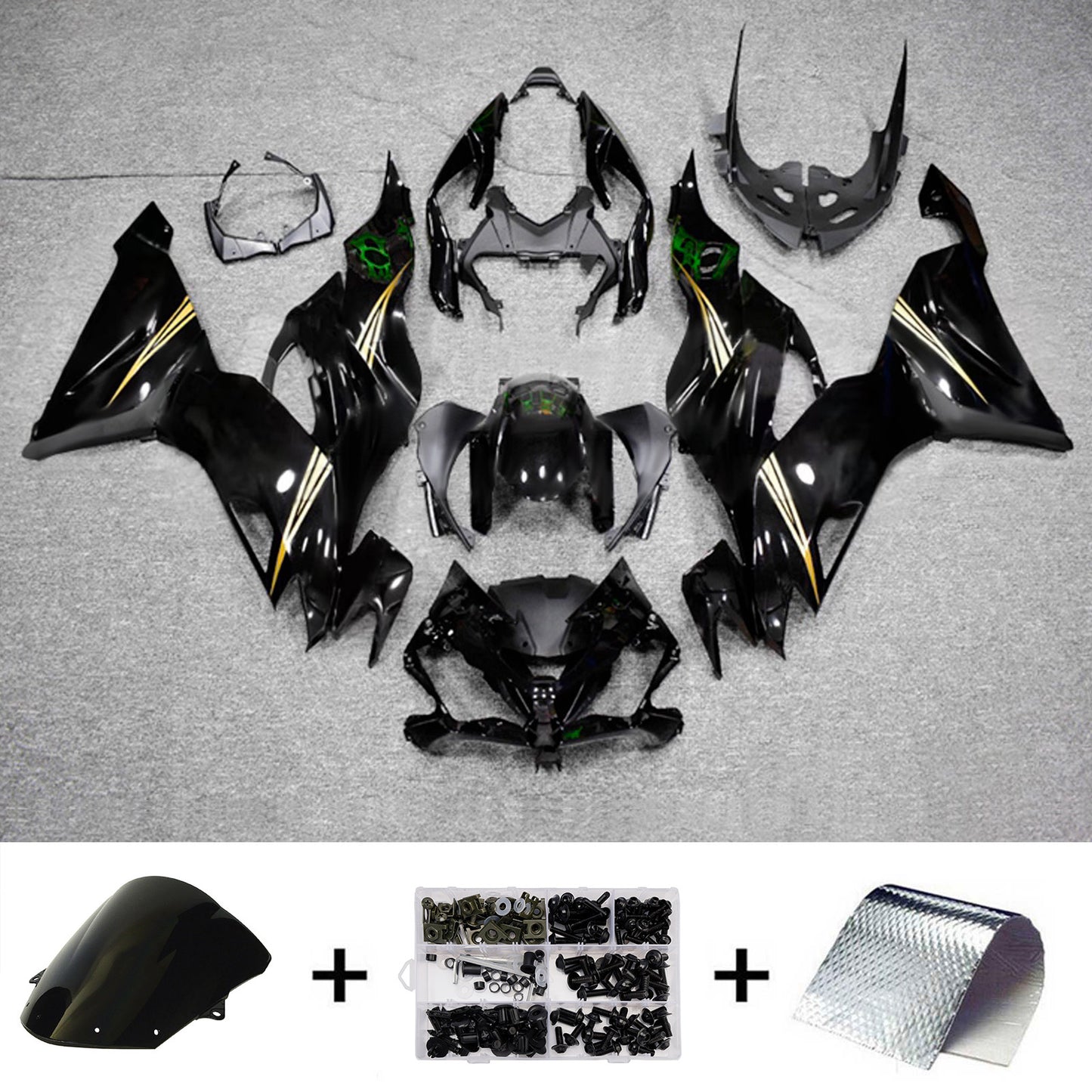 Kit carenatura iniezione in plastica ABS adatto per Kawasaki ZX6R 2019-2023
