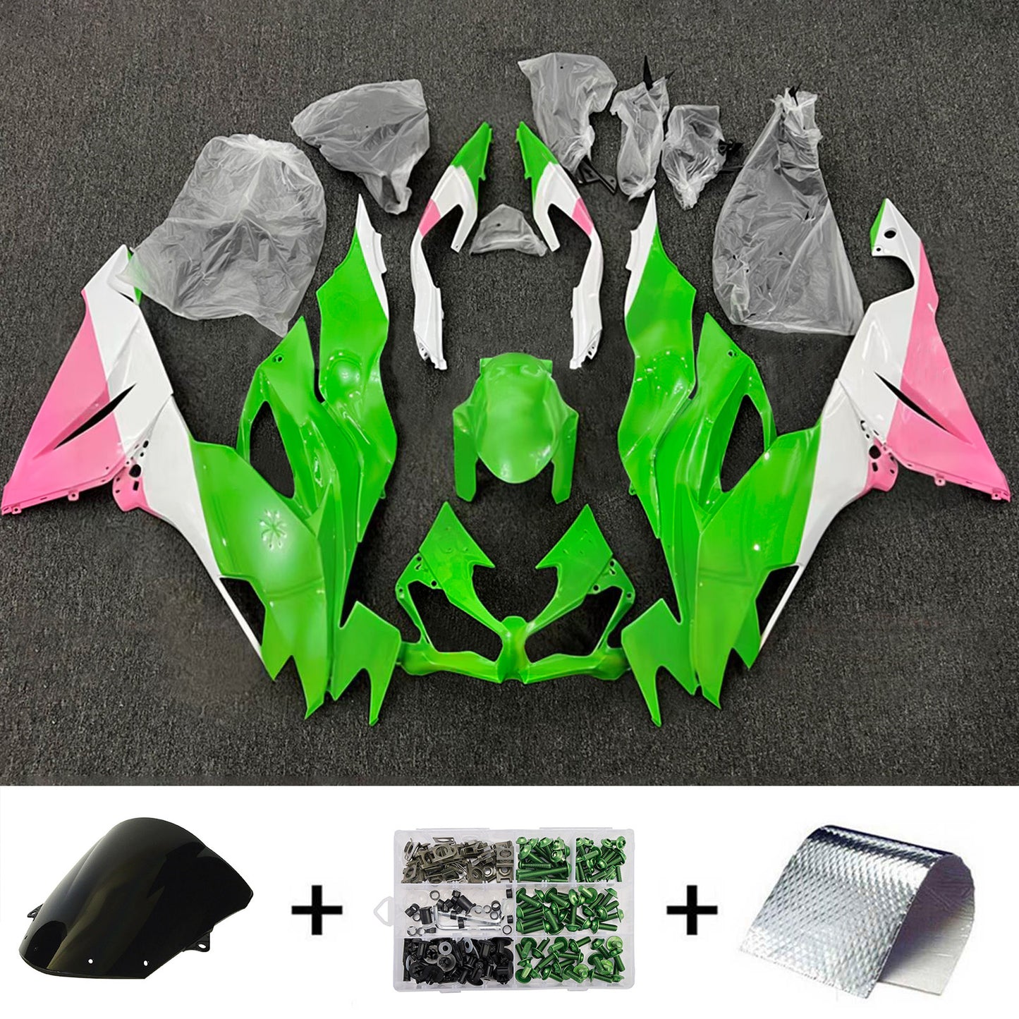Kit carenatura iniezione in plastica ABS adatto per Kawasaki ZX6R 2019-2023