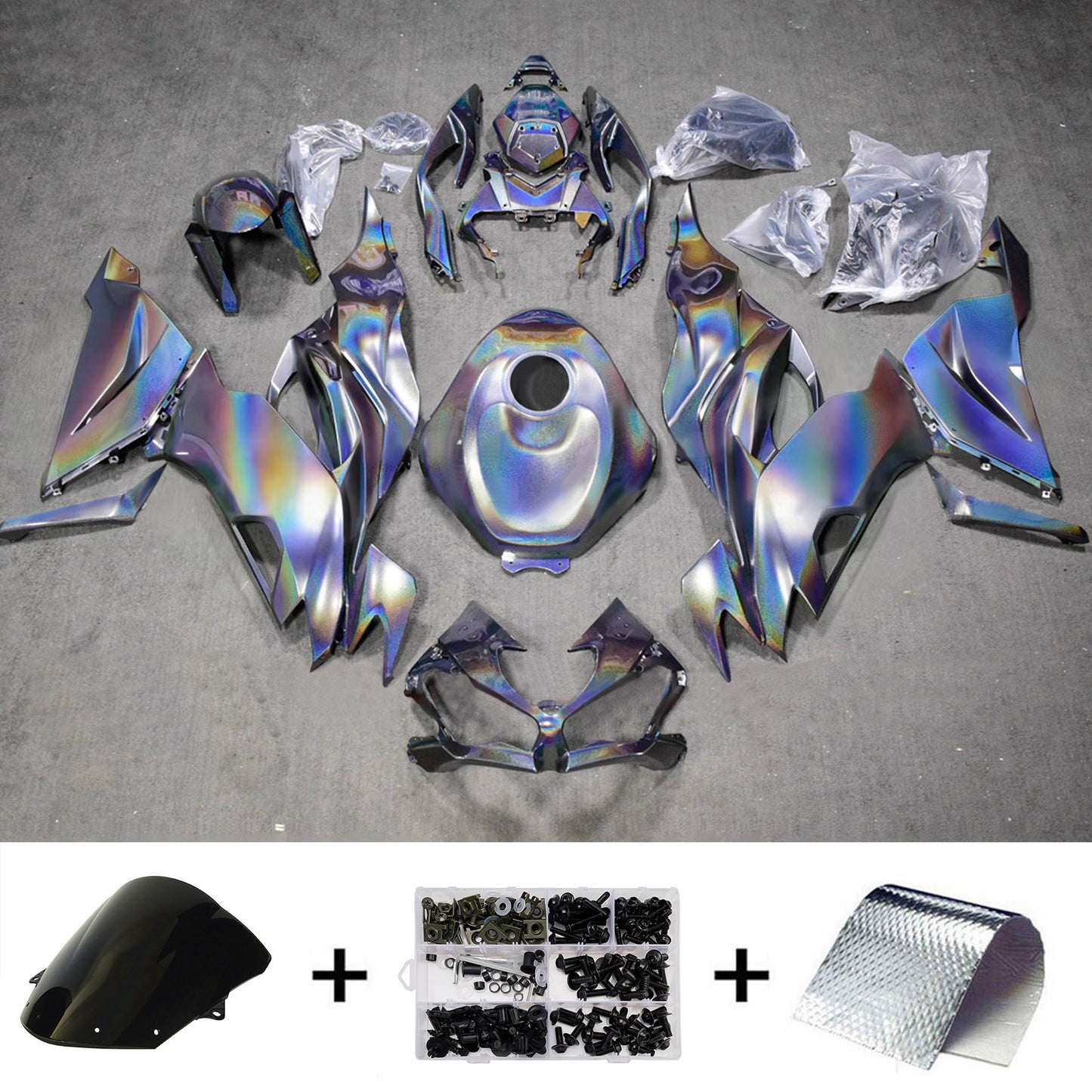 Kit carenatura iniezione in plastica ABS adatto per Kawasaki ZX6R 2019-2023