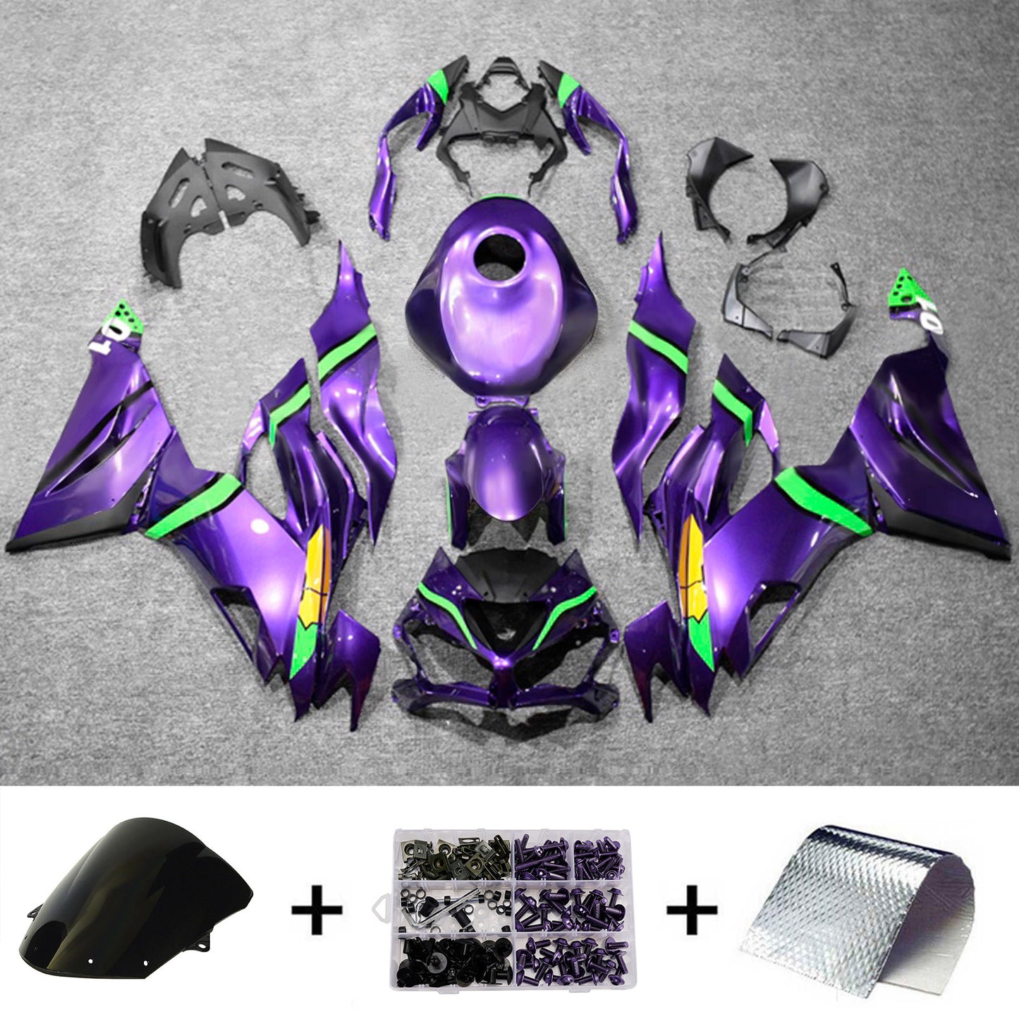 Kit carenatura iniezione in plastica ABS adatto per Kawasaki ZX6R 2019-2023