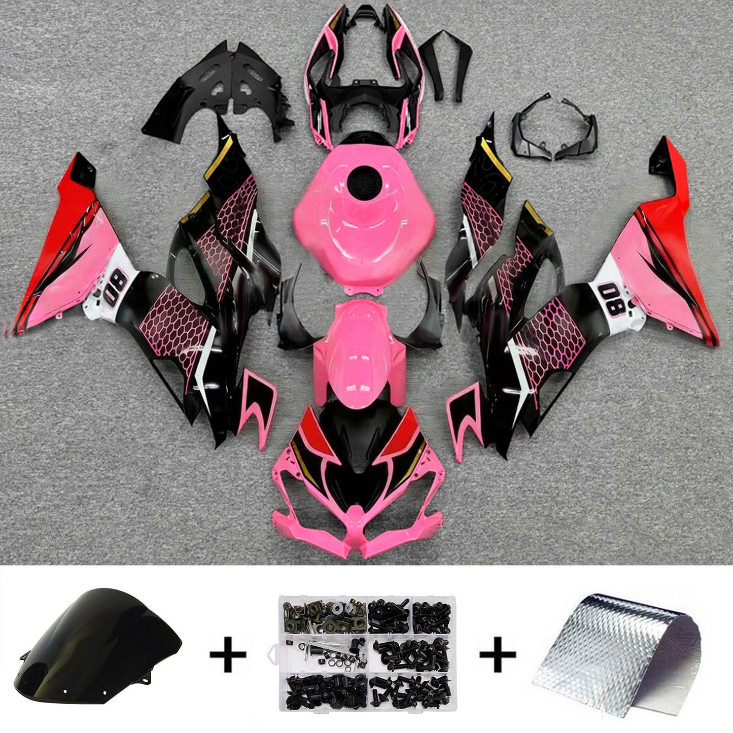Kit carenatura iniezione in plastica ABS adatto per Kawasaki ZX6R 2019-2023