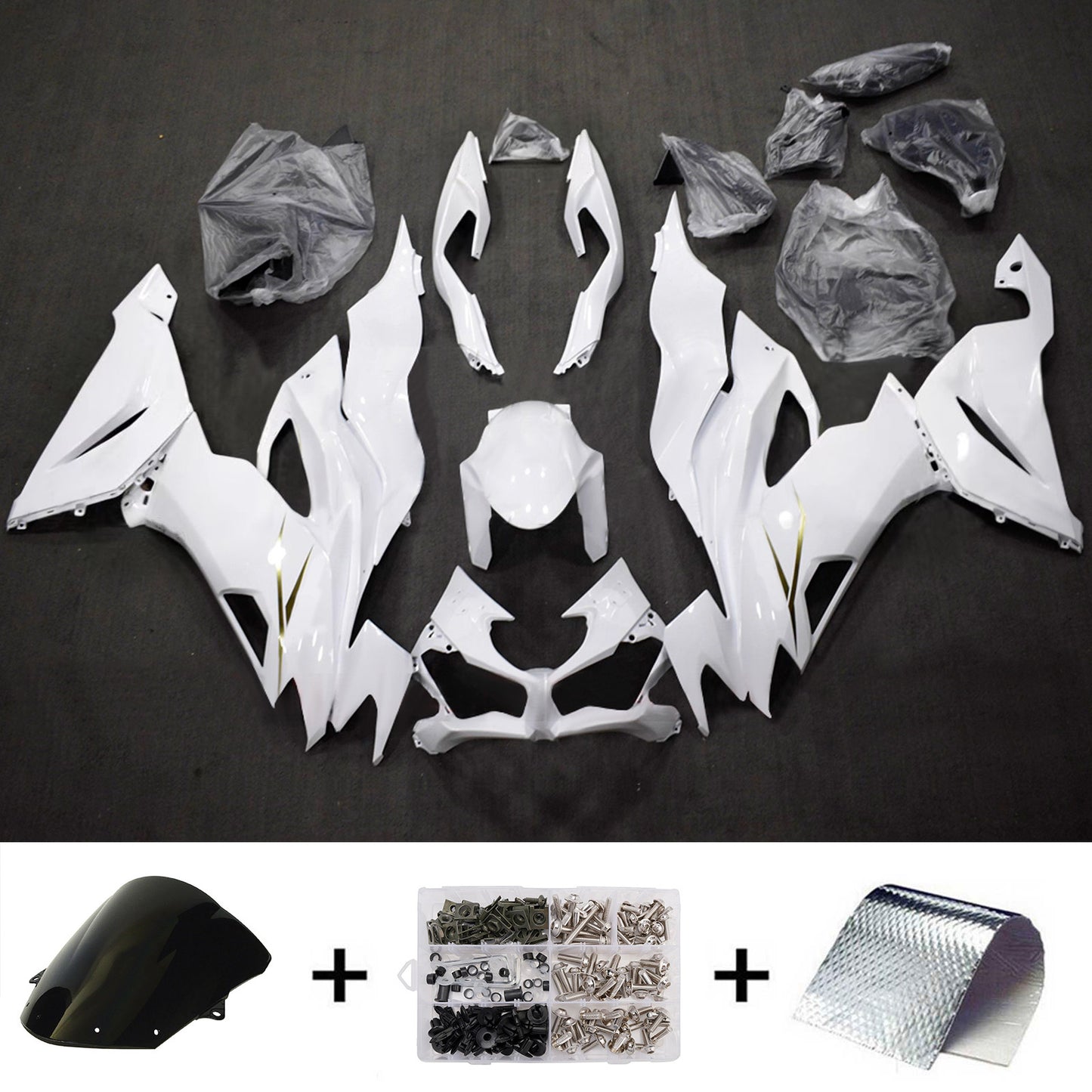 Kit carenatura iniezione in plastica ABS adatto per Kawasaki ZX6R 2019-2023