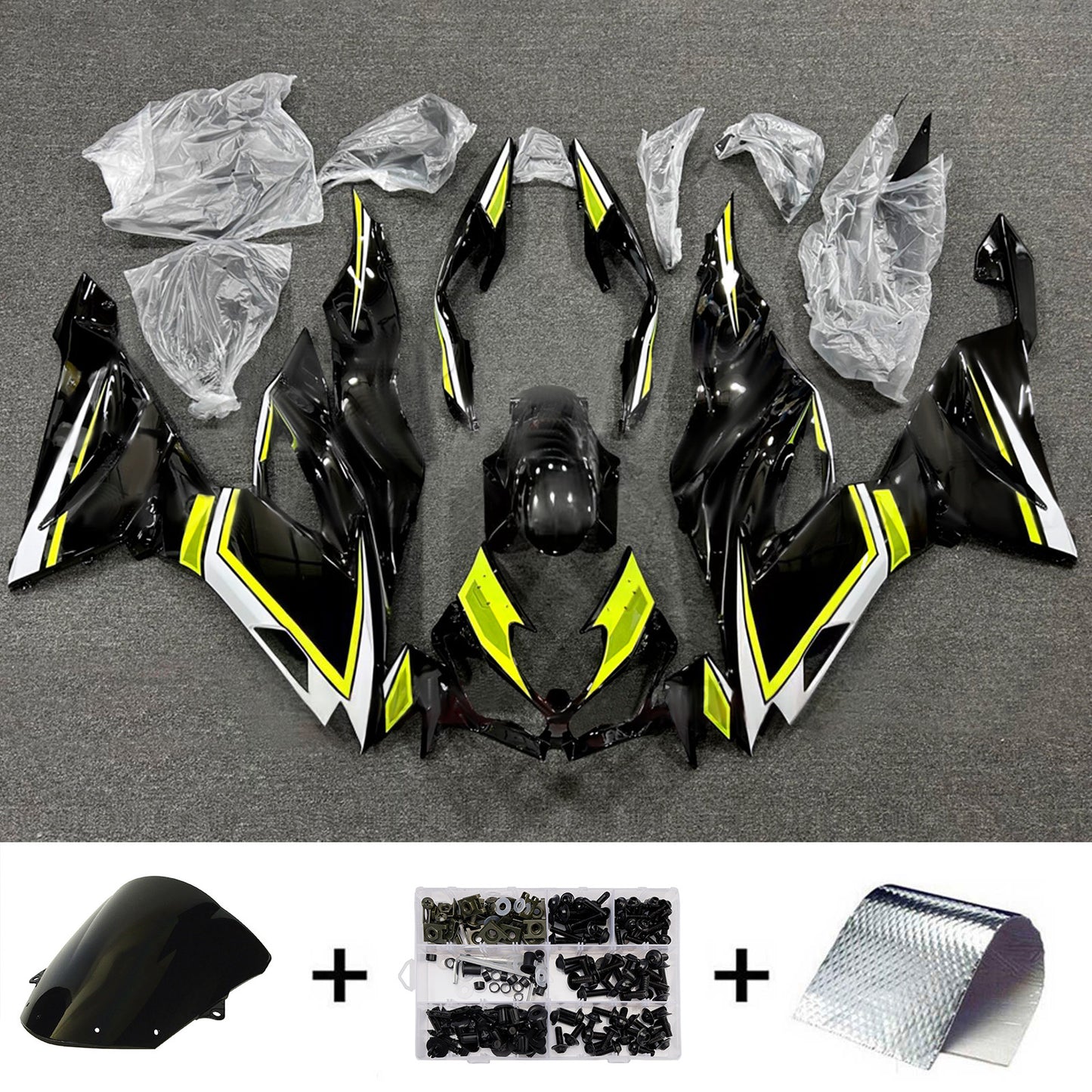 Kit carenatura iniezione in plastica ABS adatto per Kawasaki ZX6R 2019-2023