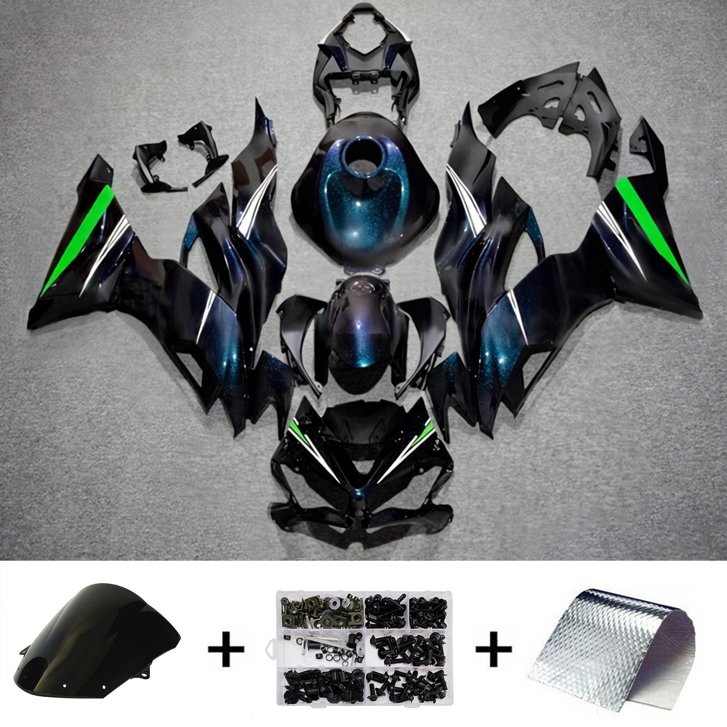 Kit carenatura iniezione in plastica ABS adatto per Kawasaki ZX6R 2019-2023