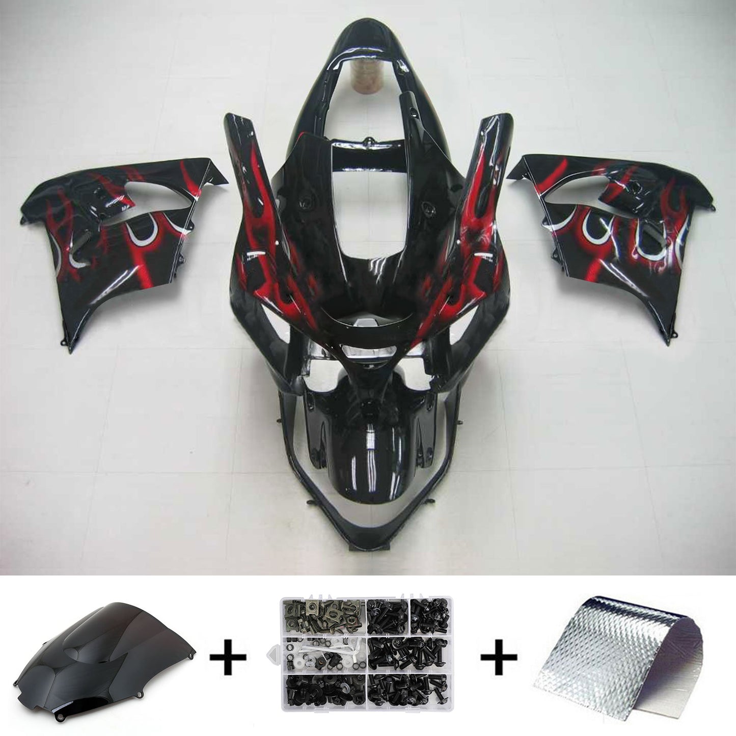 Amotopart Kawasaki 2002-2003 KIT MIX BLACO ROSSO ZX9R