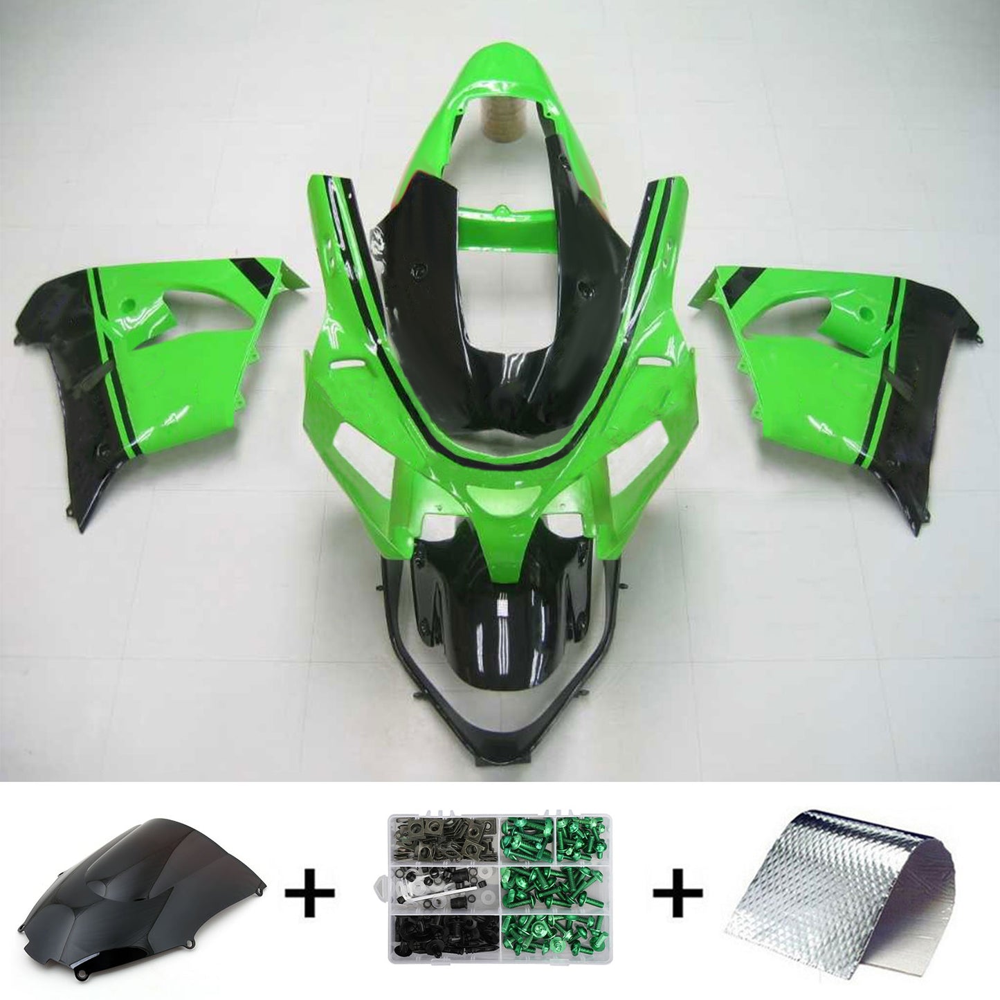 Amotopart Kawasaki 2002-2003 ZX9R Green Black Mix Termine