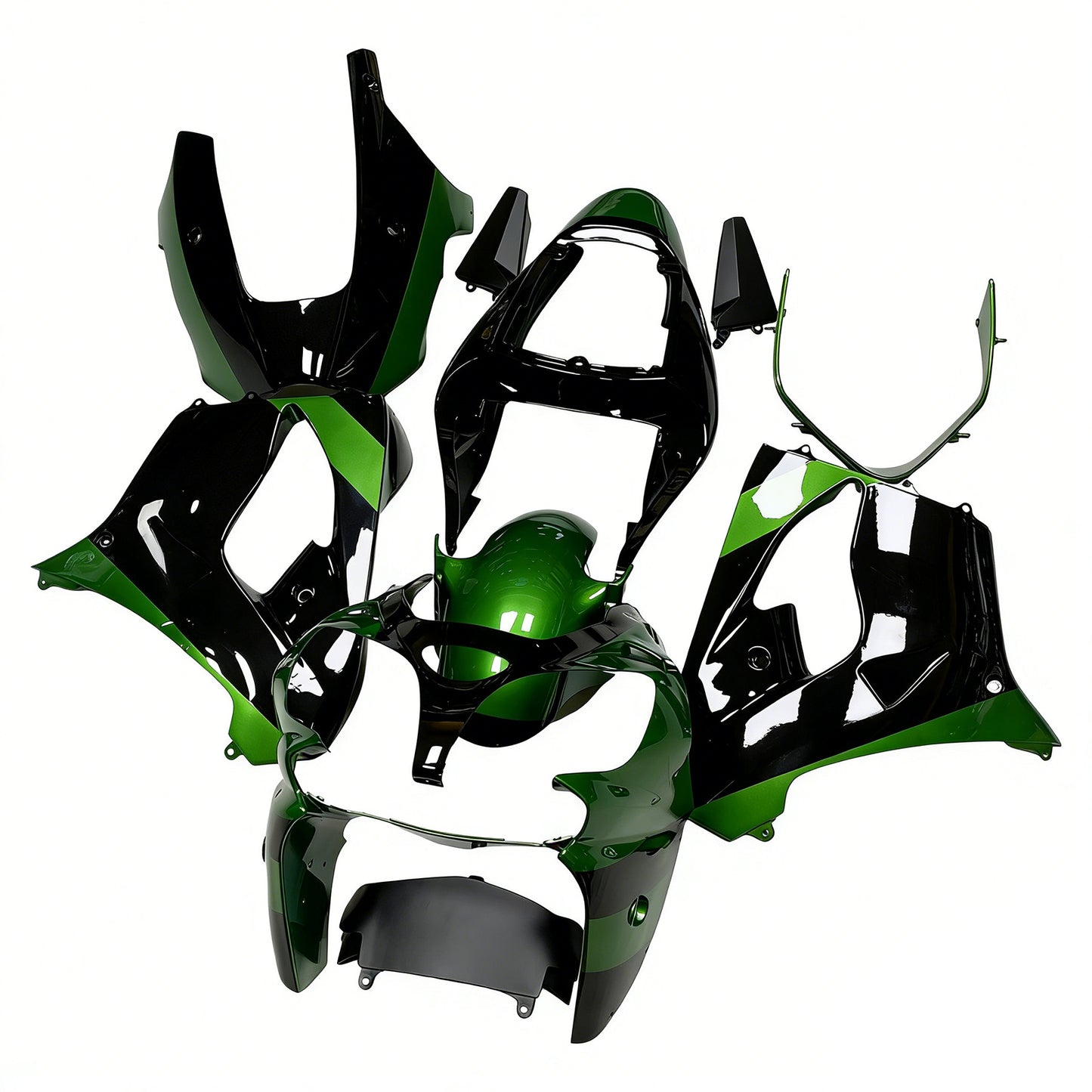 Amotopart Kawasaki 2002-2003 ZX9R Kit trigger nero verde scuro
