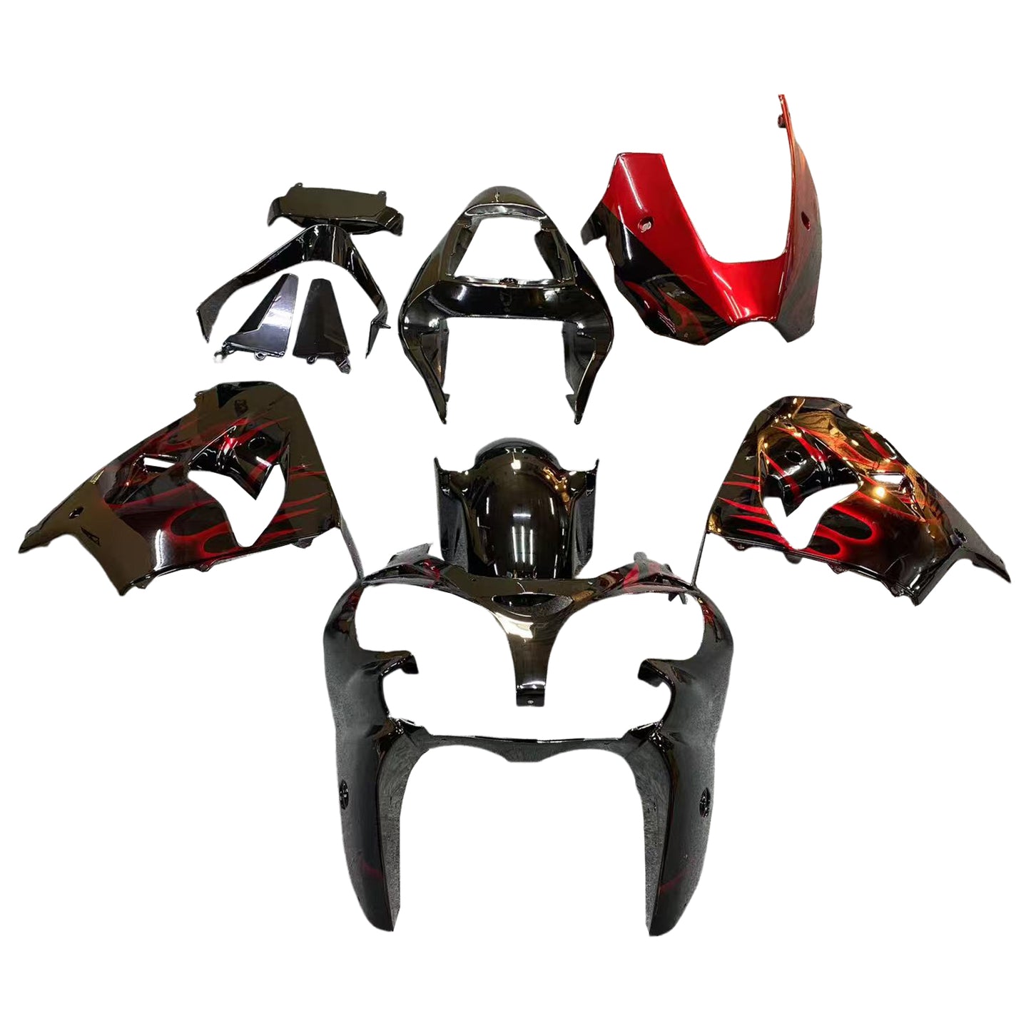 Amotopart Kawasaki ZX9R 2002-2003 Kit carena Carrozzeria Plastica ABS