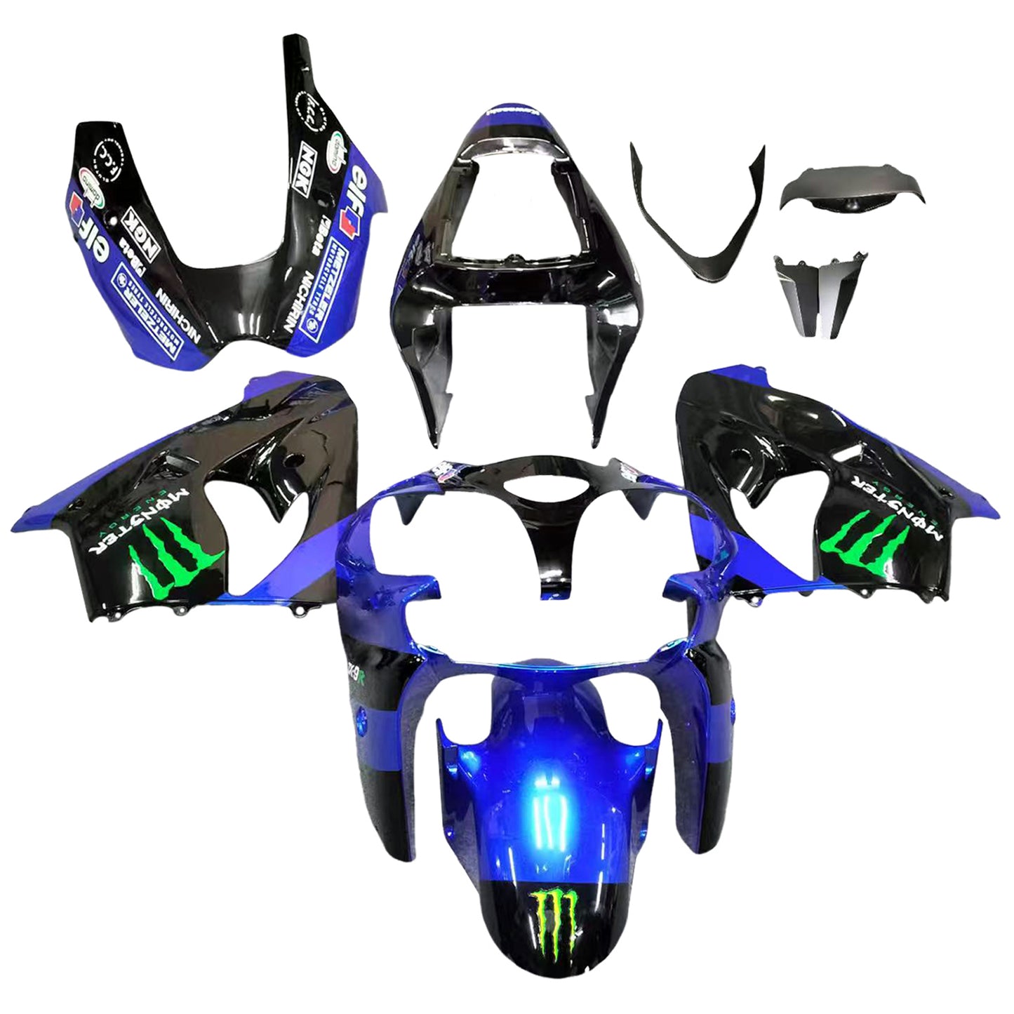 Amotopart Kawasaki ZX9R 2002-2003 Kit carena Carrozzeria Plastica ABS