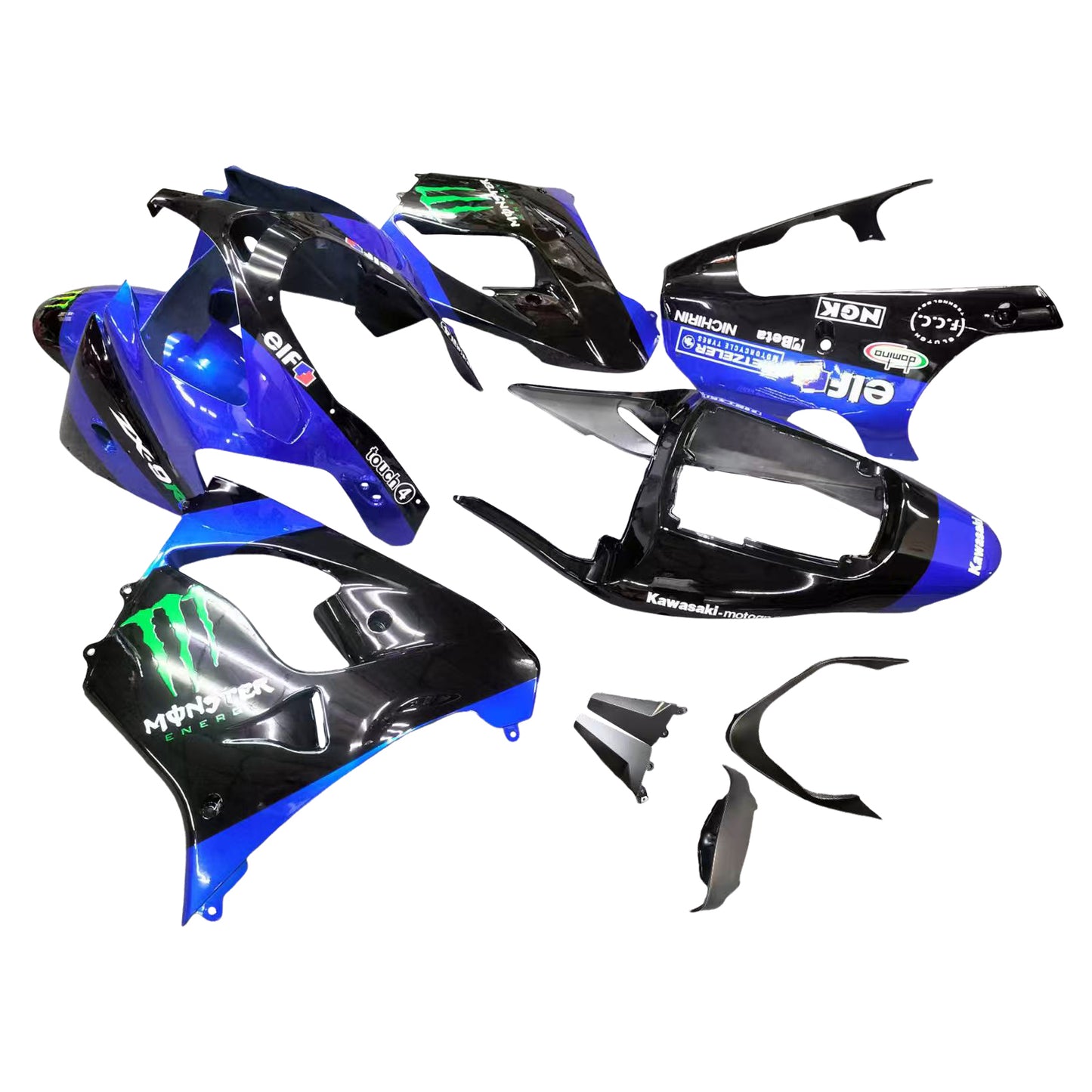 Amotopart Kawasaki ZX9R 2002-2003 Kit carena Carrozzeria Plastica ABS