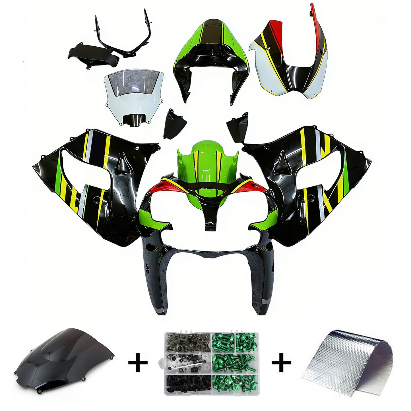 Amotopart Kawasaki ZX9R 2002-2003 Kit carena Carrozzeria Plastica ABS
