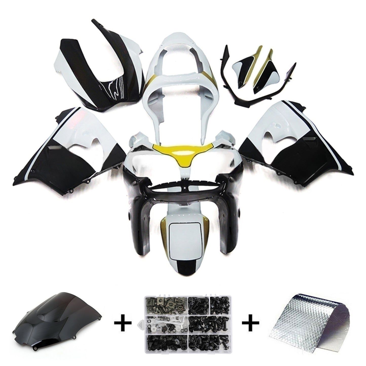 Amotopart Kawasaki ZX9R 2002-2003 Kit carena Carrozzeria Plastica ABS